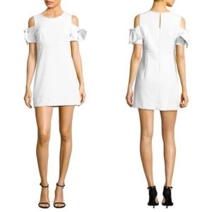 Milly white tie sleeve mini dress.